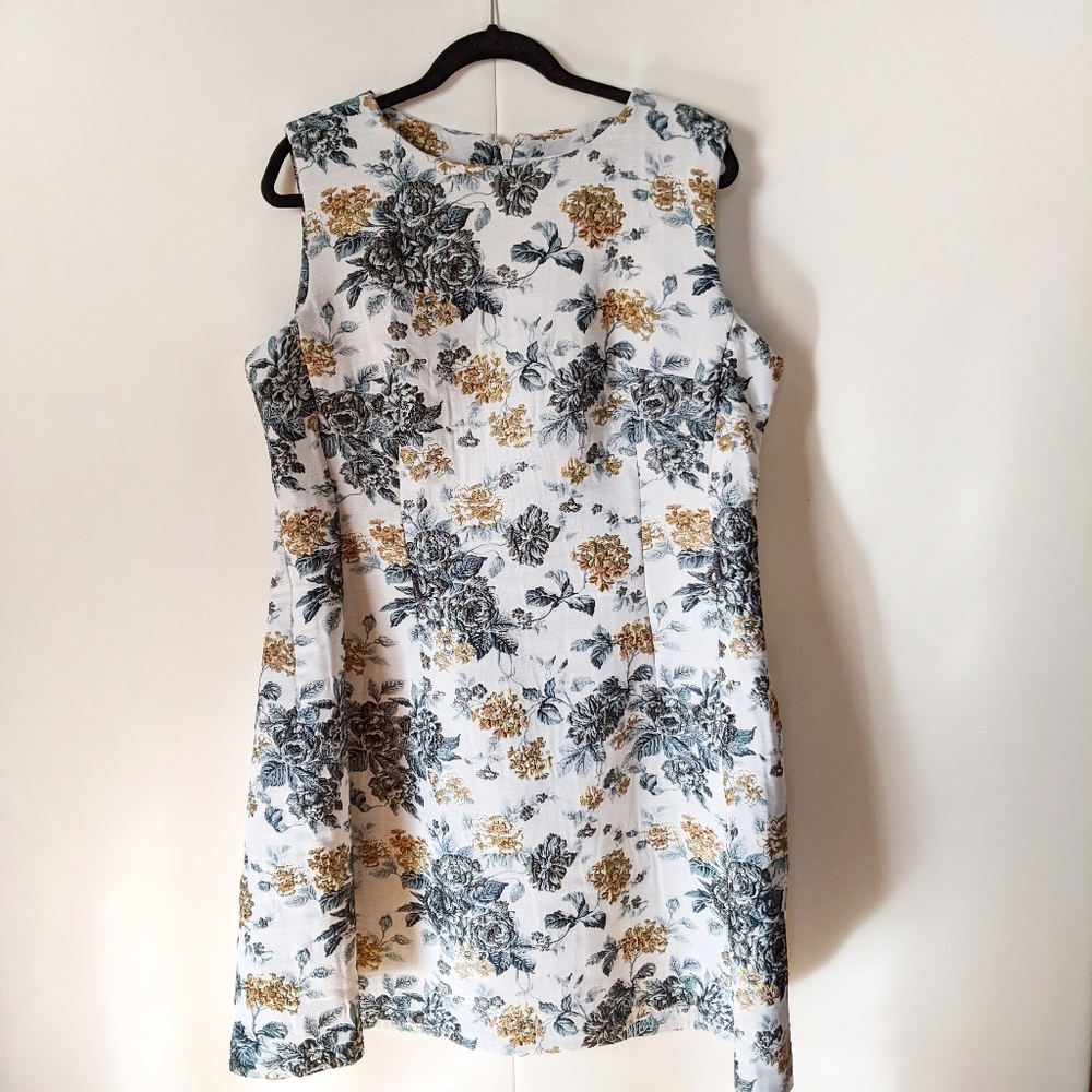Eva Mendes Maria Jacquard Floral Dress Size 20
